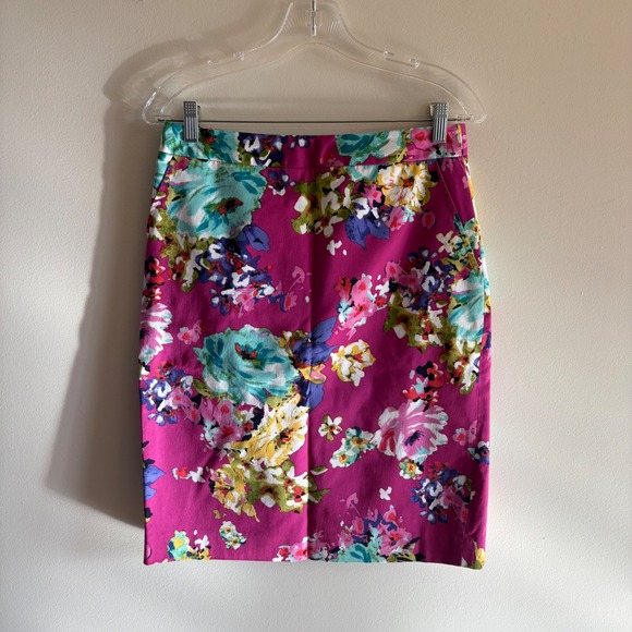 Charter Club Dresses & Skirts - Charter Club Pink Floral Pencil Skirt Womens Stretch Cotton Lined Womens Size 4